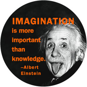 Imagination Albert Einstein Button